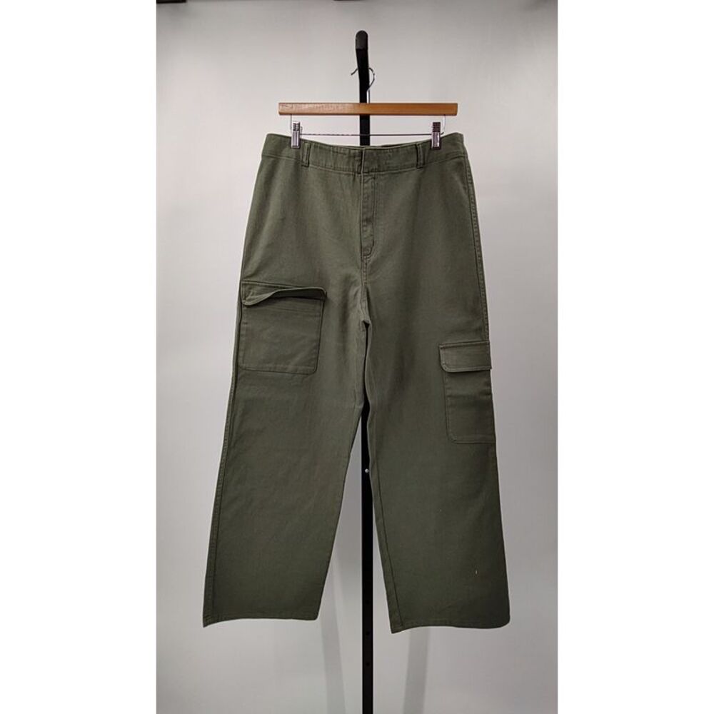 Quince Olive Green Wide Leg Cargo Pants